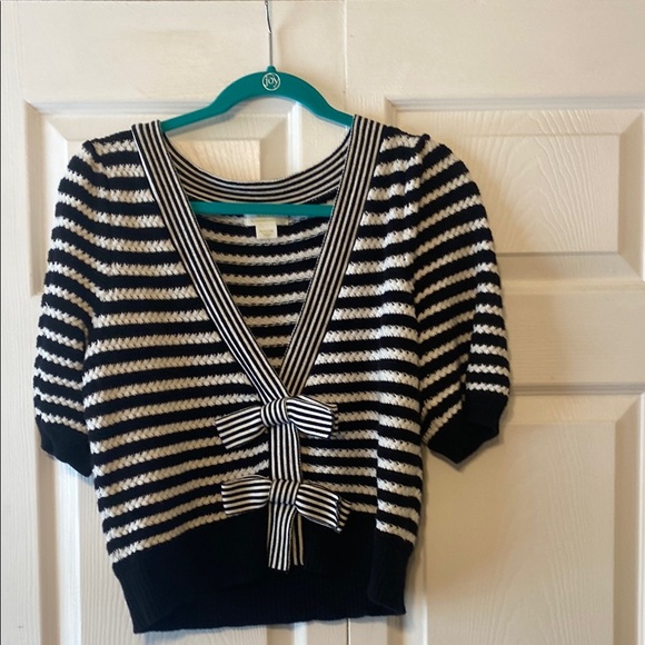 Anthropologie Bow Striped Cardigan - Picture 1 of 2
